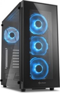 Sharkoon TG5 Gehäuse, Tempered Glas, Lüfter LED blau
