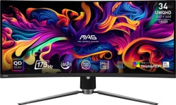 MSI MAG (curved QD-OLED, 34", 175Hz, 3440x1440 (UWQHD), 21:9, 110ppi, FreeSync Premium Pro, 99% DCI-P3, MSI OLED Care 2.0, KVM, HDMI 2.1) für 599€!!