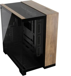 Corsair 6500X (schwarz/Walnuß, Mainboard/Netztzeil ATX, GPU bis 400mm, CPU-Kühler bis 190mm, Back-Connect, GPU vertikal, Dual-Chamber) für 169,89€!!
