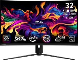 MSI MPG QD-OLED (31.5", curved, 240Hz, 4K, FreeSync Premium Pro, HDMI 2.1, 99% DCI-P3, 10bit, entspiegelt, KVM, weiß) für 749€!!