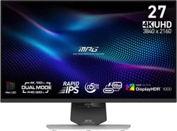 MSI MPG (27", Dual-Resolution 160Hz UHD / 320 Hz Full-HD, Rapid IPS, 1152 Local Dimming, 98% DCI-P3, FreeSync Premium) für 429€!!