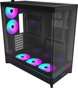 Montech HS02 Pro (Midi-Tower, 5x vorinstallierte 120mm ARGB-Lüftern, Back-Connect-Unterstützung) für 49,99€!!
