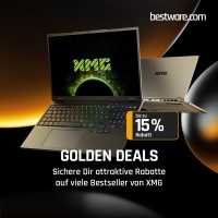 Bis zu -480€ oder -15% auf XMG Gaming-Laptops, -Ultrabooks und Prebuilds!! - GOLDEN DEALS auf bestware.com