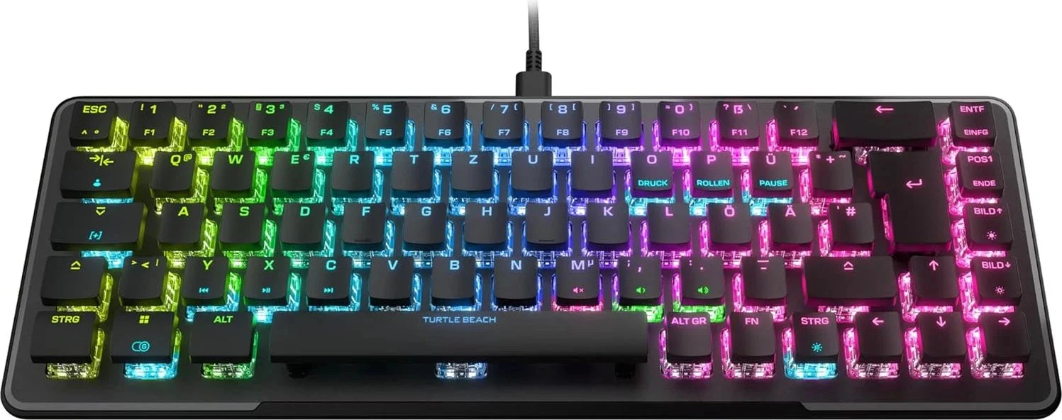 Turtle Beach Vulcan II Mini (65%, lineare TITAN II OPTICAL Red 200M Switches, Low Profile, Aluminiumoberfläche)