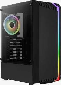 AeroCool Bionic V2, schwarz, Lüfter LED RGB, Glasfenster (ACCM-PV34113.11 / Bionic-G-BK-V2)
