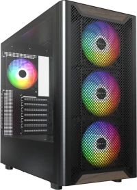 Montech XR Wood, schwarz, Glasfenster
