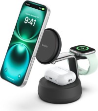 Belkin UltraCharge Pro Magnetische 3-in-1-Ladestation mit Qi2 (25W) schwarz (WIZ040kqCH)
