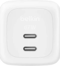 Belkin BoostCharge Pro Ladegerät 2-Port USB-C GaN 67W weiß (WCH020kqWH)