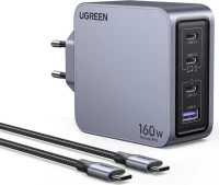 Ugreen Nexode Pro 160W USB-C Ladegerät 4-Ports Mini GaN Schnellladegerat schwarz/grau (25877)