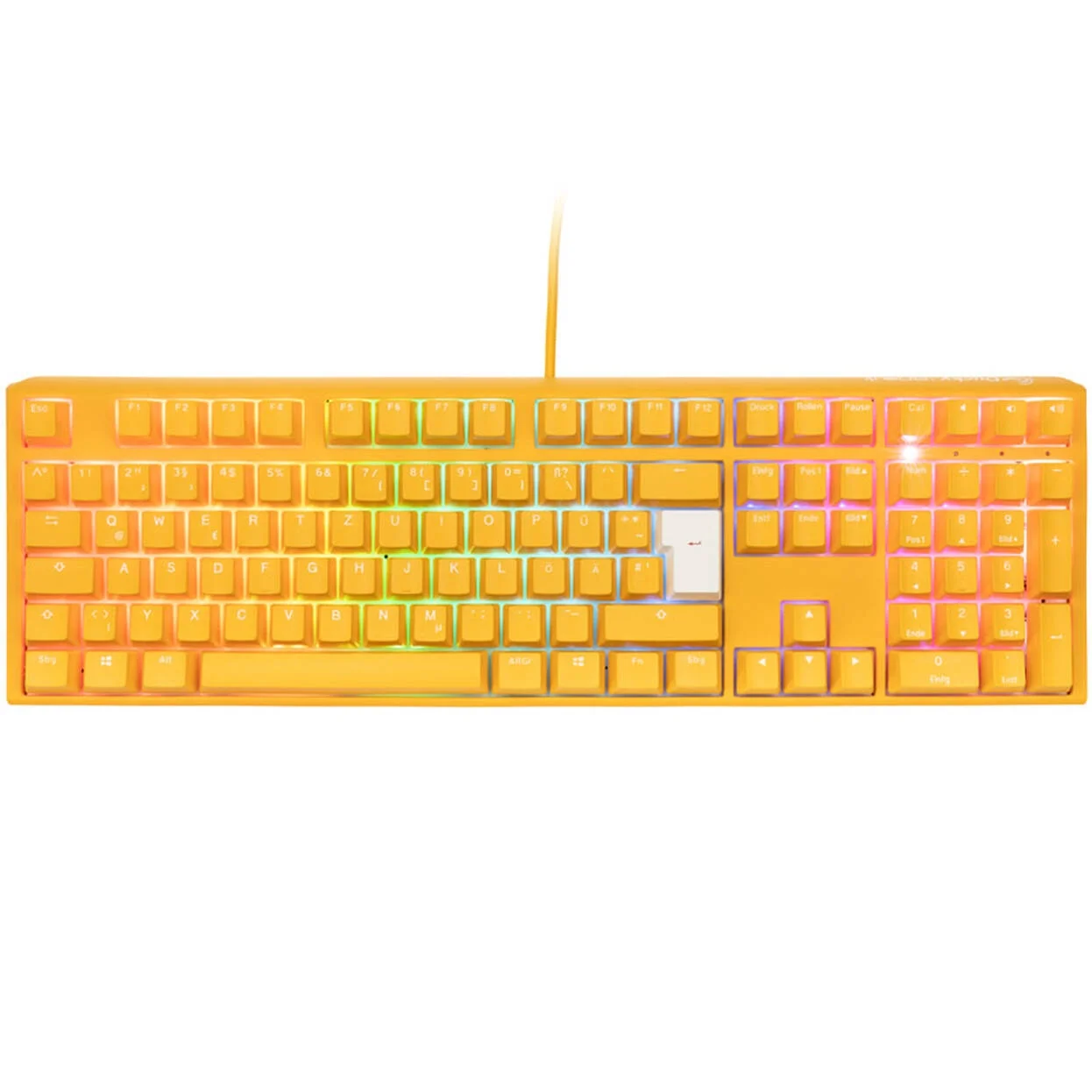 Ducky One 3 Yellow (Full Size, Cherry MX Red 50M linear, Double Shot PBT, Hot Swap)