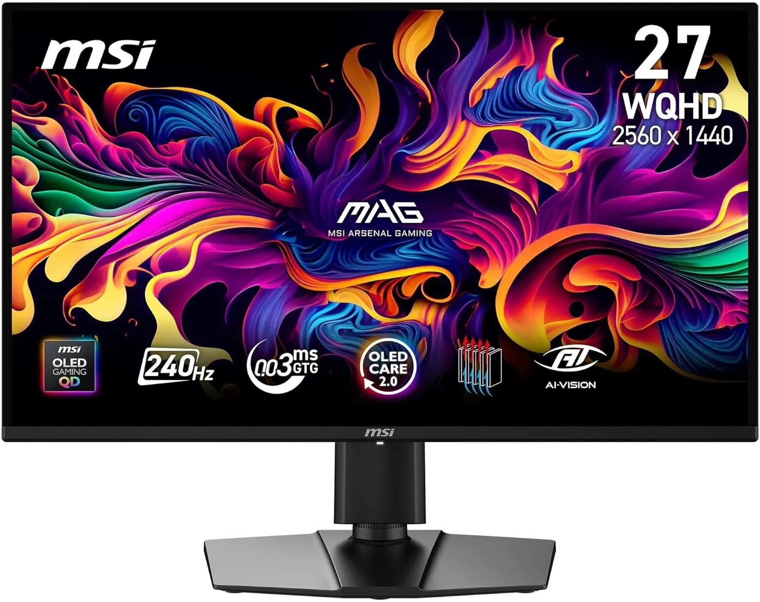 MSI MAG QD-OLED (240Hz, WQHD, 26,5", FreeSync Premium, G-Sync, 99% DCI-P3, Graphenfolie)