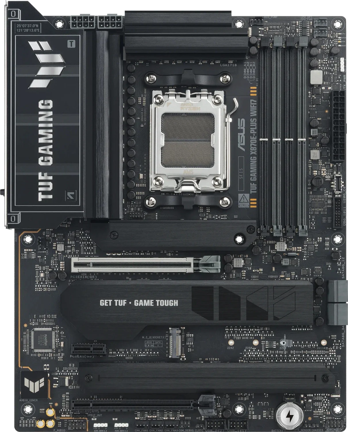 ASUS TUF Gaming X870E-Plus WIFI7 (AM5, 18 virtuelle CPU-Phasen, 1x PCIe 5.0 x16, 2x M.2 PCIe 5.0 x4, WiFi 7, Bluetooth 5.4)