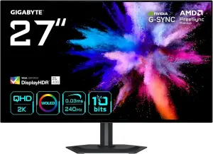 GIGABYTE OLED (240Hz, WQHD, 27", glossy, WOLED, Adaptive Sync, 99% DCI-P3)