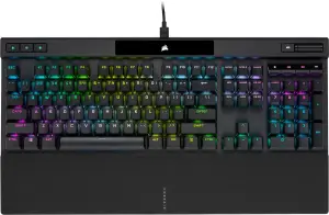 Corsair Gaming K70 RGB PRO (Full-Size, linear, 100M MX Speed Switches, 8.000Hz, PBT, Metalloberseite, Handballenauflage, Scrollwalze)