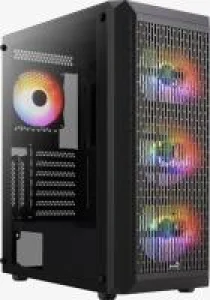 AeroCool Beam (Midi-Tower, Dual-Chamber-Design, 4x 120mm FRGB Lüfter, Grafikkarte vertikal montierbar)