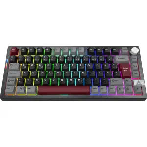 Montech MKey PRO 75 (TKL, Gasket-Mount, 100M Gateron G Pro 3.0 Yellow Switches, Drehregler, Wireless, VIA / QMK, PBT)