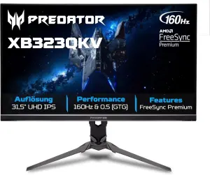 Acer Predator (160Hz (4K UHD), 320Hz (Full HD), 31,5",FreeSync Premium, 95% DCI-P3) für 339€!!