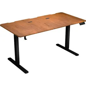 ENDORFY Atlas L Electric (Nussbaum, Gaming-Tisch, elektrisch höhenverstellbar 73-120cm, 150 x 78 cm große Tischplatte)