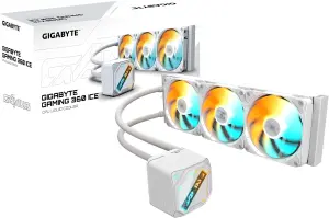 GIGABYTE Gaming 360 Ice (AIO, 360mm, White Edition, ARGB Pumpenkopf und Lüfter, u.a. kompatibel mit AM4/5, LGA 1851/1700)