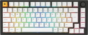Glorious GMMK Pro Pre-built Gaming Keyboard, LEDs RGB, Glorious Fox linear, Black Slate/Artic White, DE