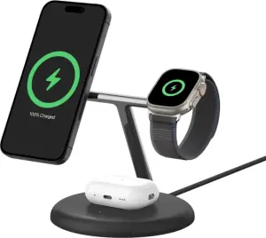 Belkin BoostCharge Pro kabellose magnetische 3-in-1-Ladestation mit Qi2 (15W) schwarz 