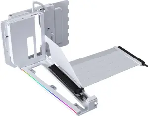 Lian Li Riser Card Vertical GPU Kit, inkl. PCI-Slot Blende für Lian Li, gewinkelt, PCIe 5.0, 200mm, weiß 