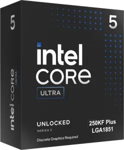 Intel Core Ultra 5 250KF Plus, 6P+12E/18T, 4.20-5.30GHz, boxed ohne Kühler