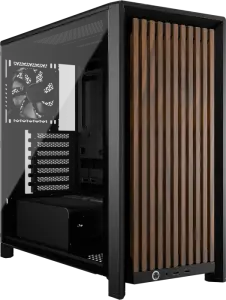 Corsair Frame 4000D RS Wood, schwarz/braun, Glasfenster